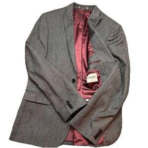 Men's EXPRESS Photographer Fitted Charcoal Gray 40R Jacket Blazer Coat Stretch‎